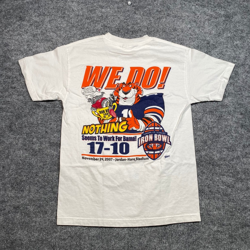 Auburn Tigers 2007 Iron Bowl Victory T-Shirt White Mens Size M Got Six? AAA